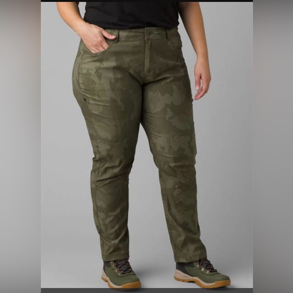 Prana Halle Pants. Size 10. Regular length. Green Camo & grid pattern.with tags. - Picture 12 of 12